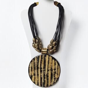 Vintage ANTHONY ALEXANDER Huge Circle Statement Safari Necklace